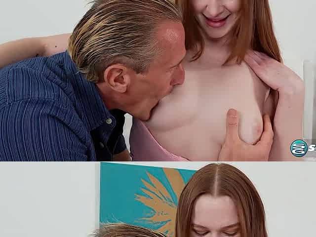 Redhead Harley Love's Eyes Roll Back as That babe Gets Screwed Hard by an Mature Dude