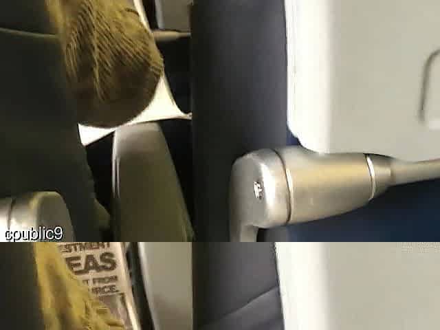 STROKING AND CUMMING ON THE PLANE (REAL PUBLIC)