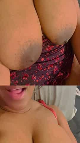 Ebony Tits joi begging for cum