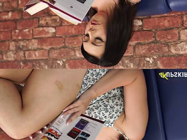 Damn perfect juicy booty of lovely brunette Kacie James is flashed