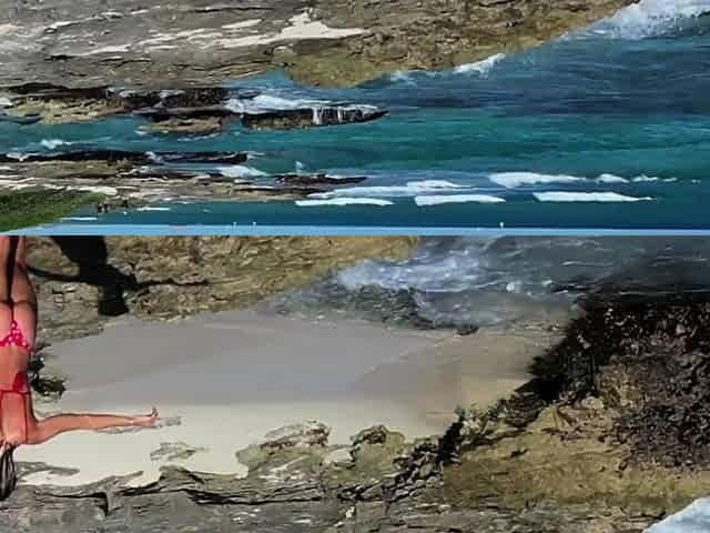 Naked on the beach