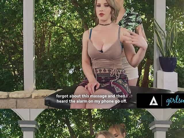 Redheaded girl is way too anxious, her lesbian masseuse will work on that