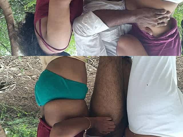 Hot Threesome hard fucking in outdoor