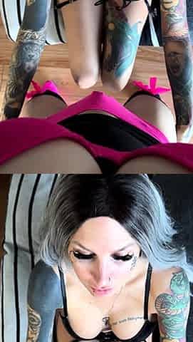 Bitch gives wam blowjob and handjob in pov scene