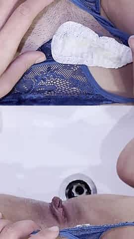 Sperm in the Panties, Dirty Sanitary Pads, and Lots of Peeing! POV!