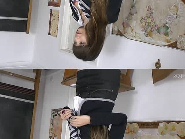 Helen Plays with Her Uniform While Stripping