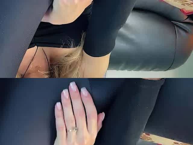 Perfect blond making solo masturbation