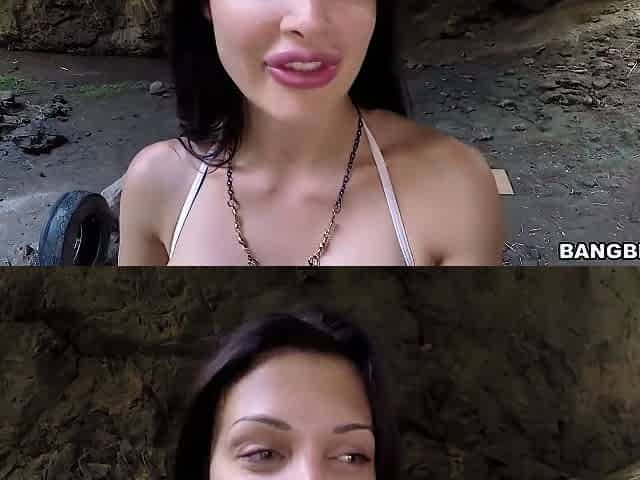 Hot Chick With Massive Fake Tits Enjoys Anal Sex Outdoors. Full Clip