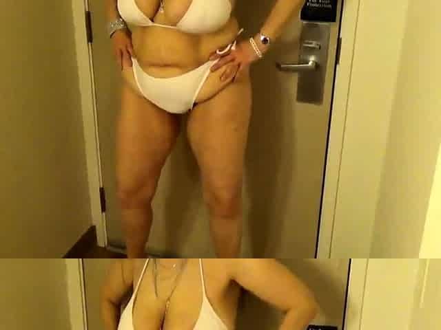Tinja, a Busty Amateur Mature in a Tiny Bikini
