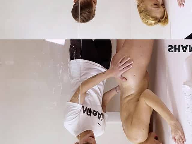 SHAME4K. Guy follows stepmothers friend and fucks her in the bathroom