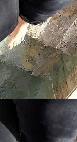 Foot fetish outdoor action