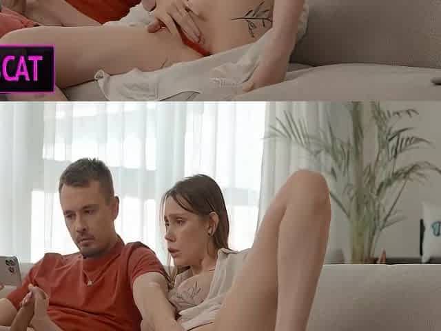 What If Stepmom Catches Stepson Jerking On Couch?! Joins For Mutual Sucks Hard Fucks With Facial