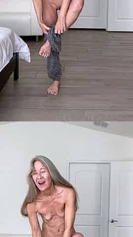 Mature blonde solo masturbation