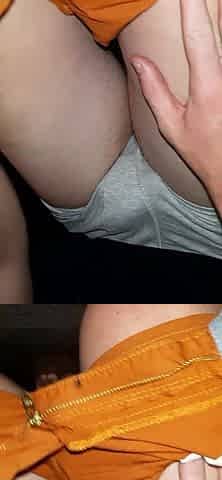 See me cum on myself, in my underclothing, previous to going to daybed.