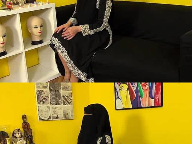 Black niqab and high heels are a great combination