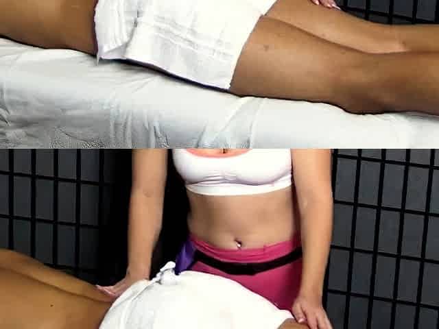 Amateur Handjob massage with oil