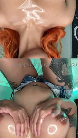 Big oiled boobs fetish video