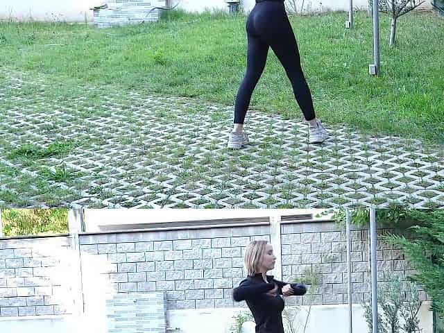 Outdoor sex with a gorgeous golden-haired with ideal breasts PollyYangs