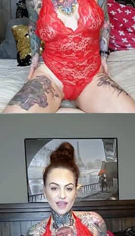 Glamour babe with big boobs masturbates in lingerie