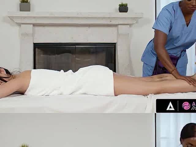 ALL GIRL MASSAGE - Steamy Interracial Massage Ends With Scissoring WIth Ana Foxxx And Eliza Ibarra