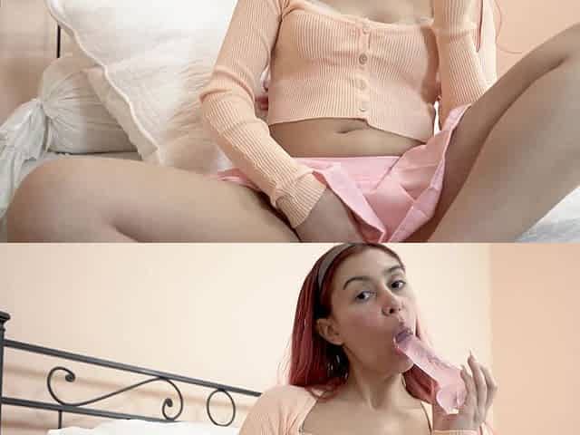 I Fuck My Pussy with a Dildo Wearing a Cute Skirt