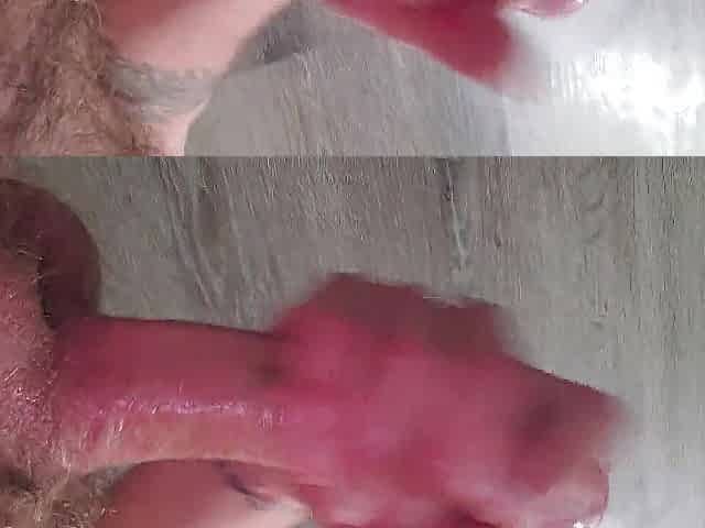 Lustful penis soaking juicy in shower
