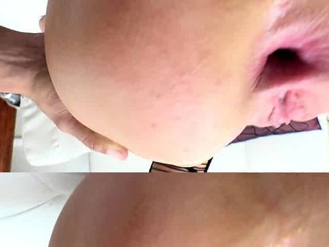 Mature european babe in stockings gives guy a blowjob