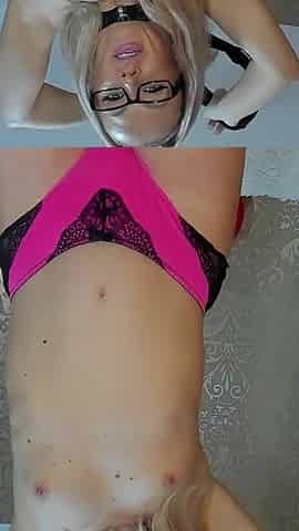 POV Blonde Glasses Slut Sucks Dildo & Begs Cum