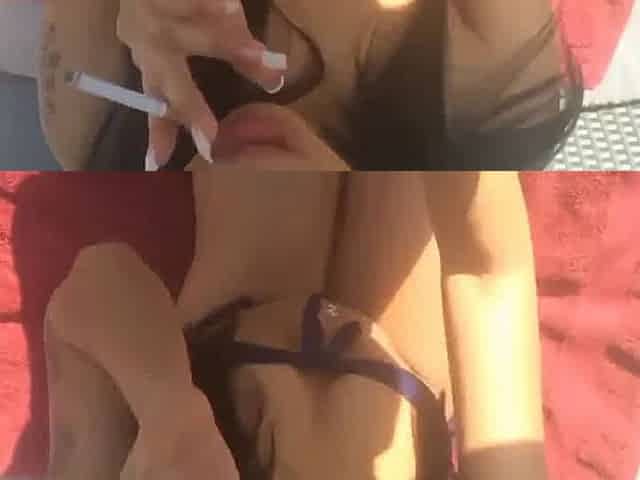 Asian Teen Gives Smoking Blowjob