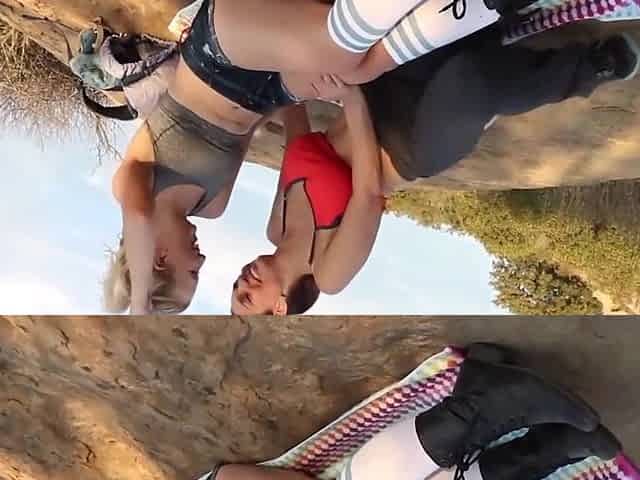 Samantha Rone And Mindi Mink In Lesbian Romance Eats Pussy Outdoors!