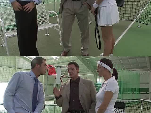 2 Lustful Tennis Coaches Bang Their Sexy Client Hard Right on the Court