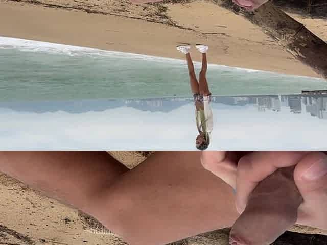 I See You Jerking off to Me and I Want to Help You Cum! - Cock Flashing on Public Beach