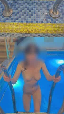 Naked girl in sauna