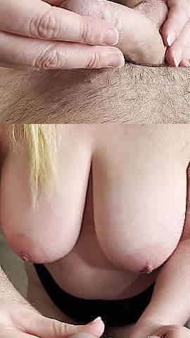 Edging tugjob: large tit mother I'd like to fuck wife