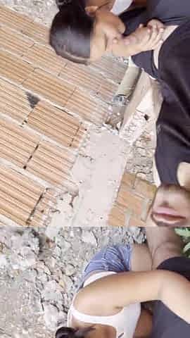 Colombian whore gets screwed in public, risky act, and walks all over the street with jizz on it.