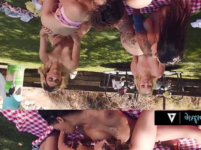 GIRLSWAY - Birdwatching Candice Dare Catches Wild Lesbos Having An FUCKFEST In Public Park