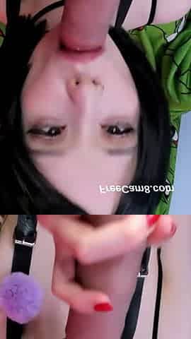 Eye-Rolling While Sucking a Dildo Like a Real Dick