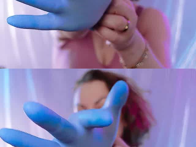 ASMR: medical nitrile gloves, touching face, relaxing sounds, SFW free movie scene
