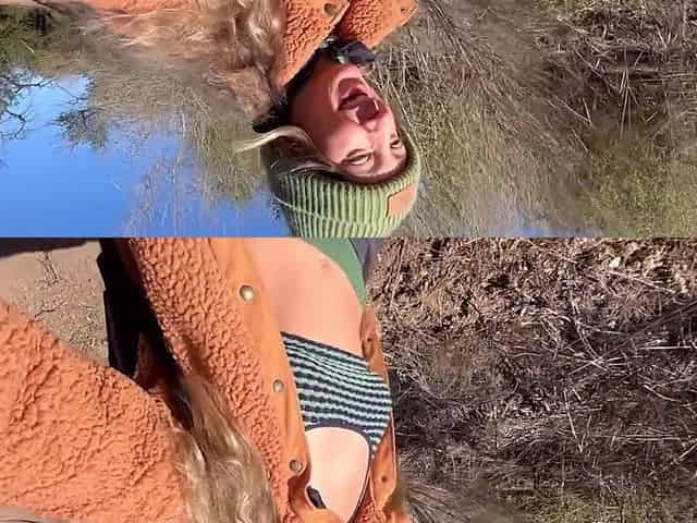 Cum with me on a Horny Naked Hike // Masturbating on Public Trail - Steph in Space