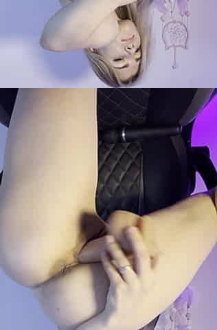 Girl Masturbating with Dildo