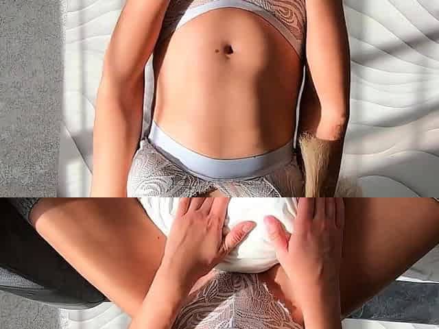 Humping My Pillow in Sexy Stockings and Panties - SO HOT!