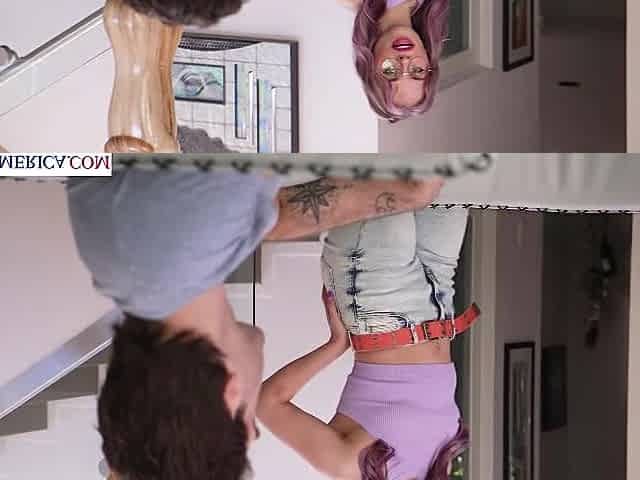 Nerdy college girl Bobbie Lavender gets fucked in sexy lingerie by her friend's dad