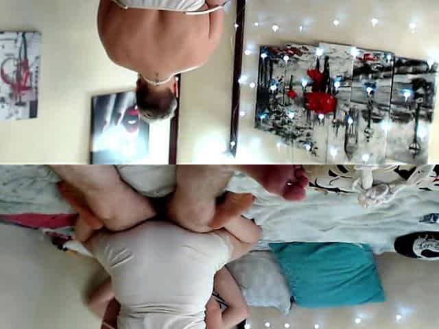 Simple Married Footjob & Huge Dildos on Both Holes of Mature Wife! Do You Like My Wife? Fuck Her!!!