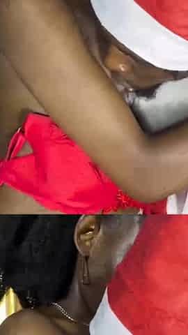She Ride Santa Claus Cowgirl and He Gave Her a Good Fuck Doggy as Christmas Gift