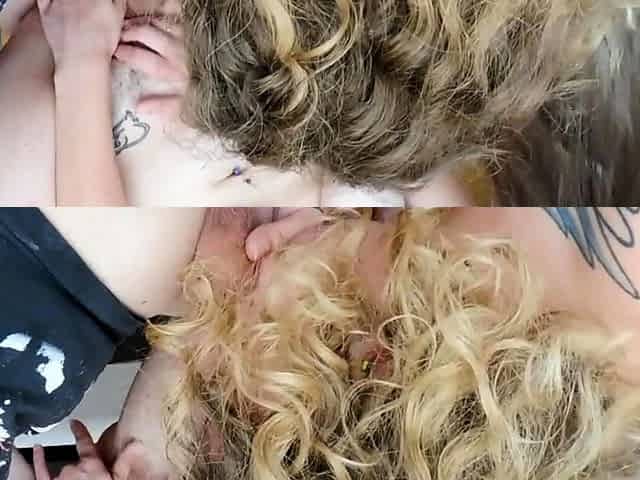 Milf Squirting Threesome with Sloppy Wet Blowjob