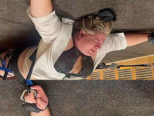 Tied down fored orgasm