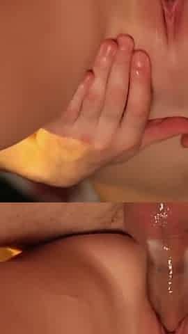 Hot Blonde Babe Gets Huge Cum Inside Her Tight Pussy