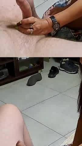 Real Amateur Cuckold Hotwife Removes Condom for Creampie From Stranger While Husband Watches!