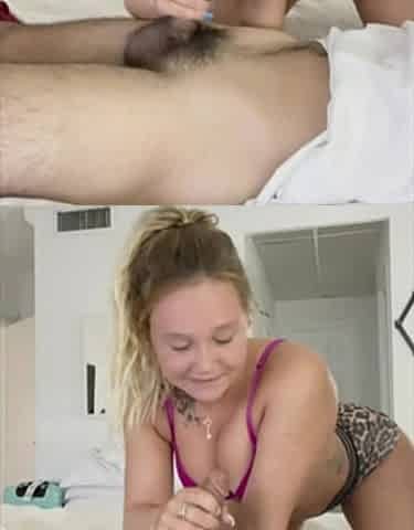 Blondie Whore With Leopard Panties Blowjob
