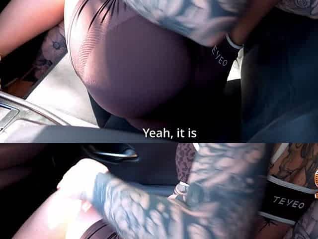Step Sister's Sloppy Car Oral job After the Gym